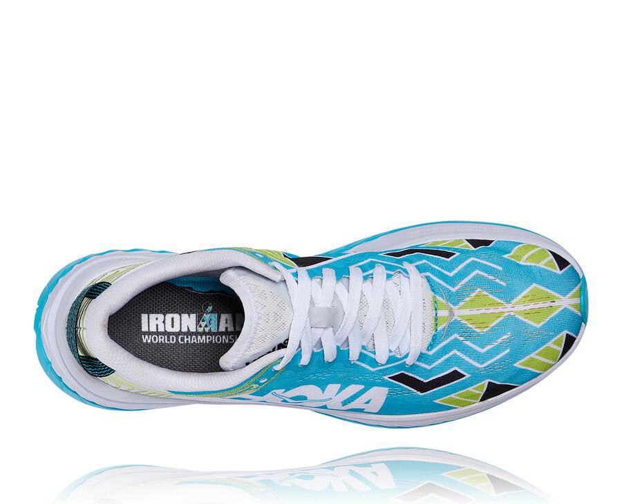 Hoka One One Hardloopschoenen Dames - Ironman Kona Carbon X - Blauw/Wit - VZ5647380